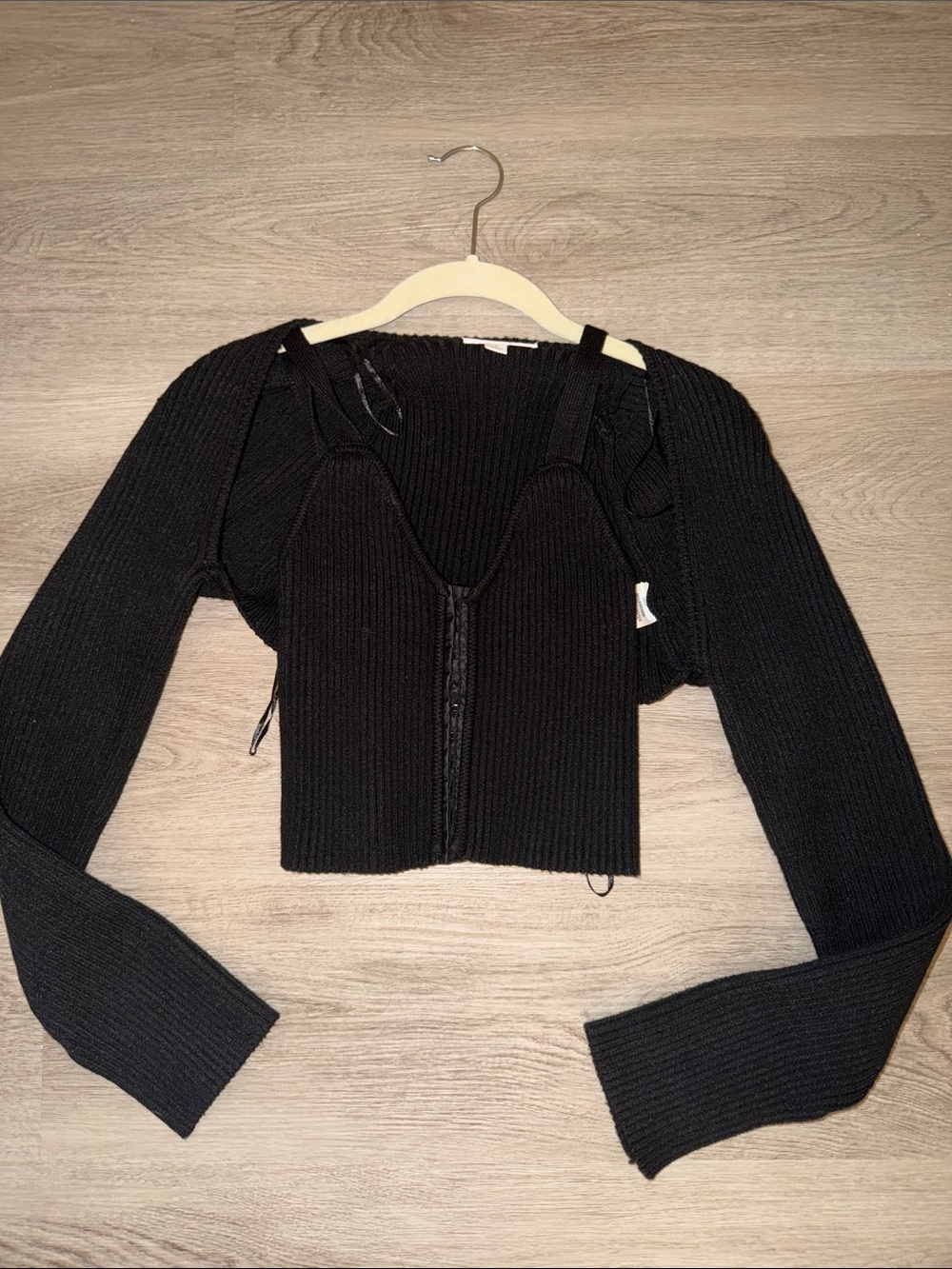 Black Ribbed Crop Tank & Bolero Set - Women's Knit Layering Top